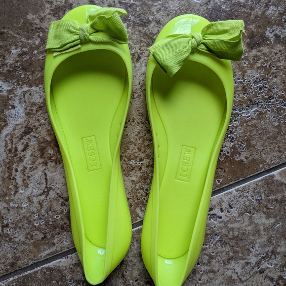 J. Crew Shoes - J. Crew flats neon yellow bow